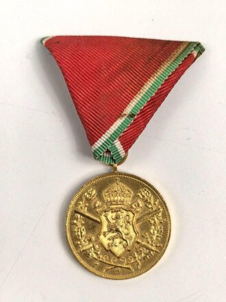 Bulgarien 2. Weltkrieg, Verleihungsurkunde für die Bulgarische Kriegserinnerungsmedaille datiert 1938. Dazu die Medaille sowie ein Begleitschreibene