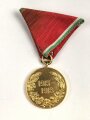 Bulgarien 2. Weltkrieg, Verleihungsurkunde für die Bulgarische Kriegserinnerungsmedaille datiert 1938. Dazu die Medaille sowie ein Begleitschreibene