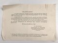 Bulgarien 2. Weltkrieg, Verleihungsurkunde für die Bulgarische Kriegserinnerungsmedaille datiert 1938. Dazu die Medaille sowie ein Begleitschreibene