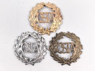 Österreich,  Turn- und Sportabzeichen ÖSTA 1.Form. Bronze, silber, gold, die Nadeln entfernt