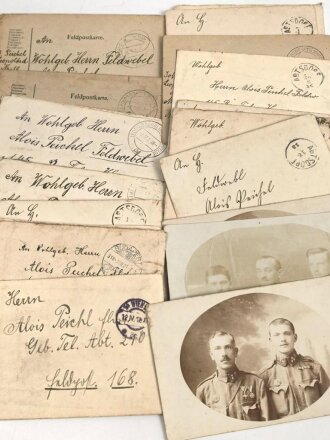 Österreich 1. Weltkrieg, Gruppe Feldpost sowie drei Fotos