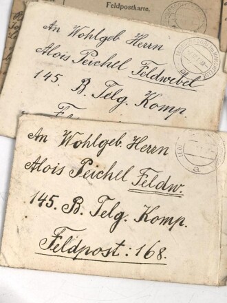 Österreich 1. Weltkrieg, Gruppe Feldpost sowie drei Fotos