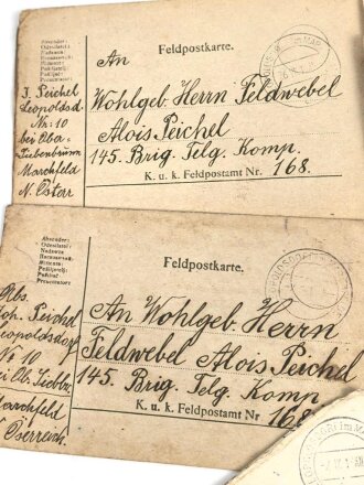 Österreich 1. Weltkrieg, Gruppe Feldpost sowie drei Fotos