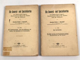 Zweiteiliges Kartenwerk datiert 1914 von Orestes Ritter von Bischoff, k.u.k. Hauptmann der Reserve