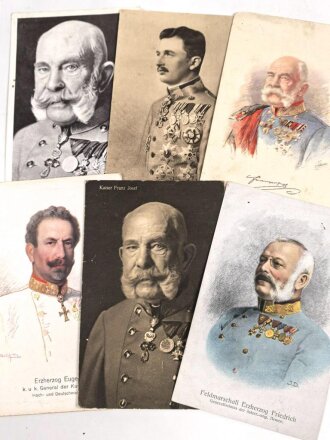 Österreich k.u.k., sechs Ansichtskarten