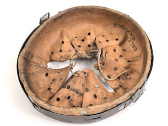 Stahlhelm Innenfutter Wehrmacht datiert 1942. Glockengrösse 66 für Kopfgrösse 59. Gebraucht, guter Zustand