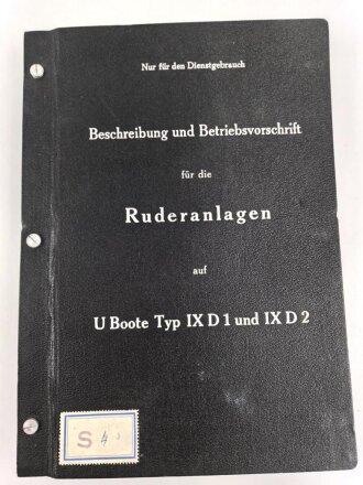 Kriegsmarine " Beschreibung und Betriebsvorschrift...