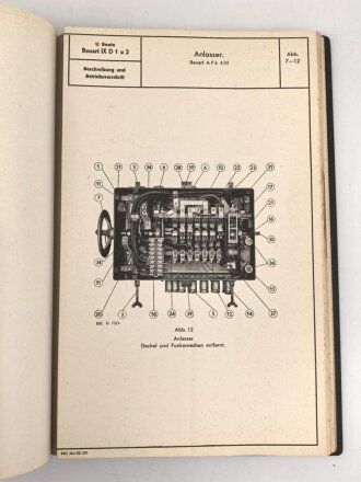Kriegsmarine " Beschreibung und Betriebsvorschrift für die Ruderanlagen auf U Boote Typ IX D1 und IX D2" DIN A4, gedruckt 1943, guter Zustand