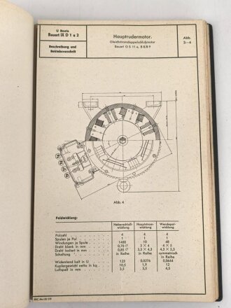 Kriegsmarine " Beschreibung und Betriebsvorschrift für die Ruderanlagen auf U Boote Typ IX D1 und IX D2" DIN A4, gedruckt 1943, guter Zustand