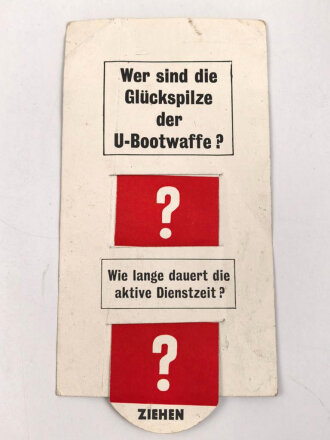"Freiwillige vor für die U-Boot Waffe ! " Englisches Propaganda Flugblatt