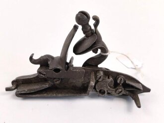 Teil einer Steinschlosspistole. Ohne Bezeichnung, Gesamtlänge 12cm