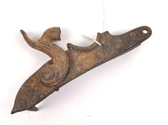 Teil einer  Perkussionspistole. Ohne Bezeichnung, Gesamtlänge 13,5cm, ungereinigt