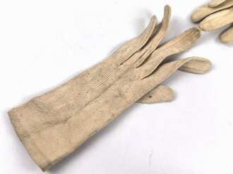 Kaiserreich, Paar weisse Lederhandschuhe für Offiziere.