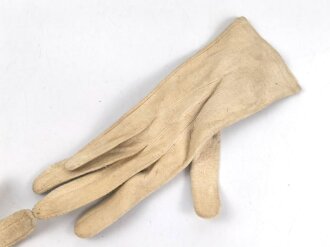 Kaiserreich, Paar weisse Lederhandschuhe für Offiziere.