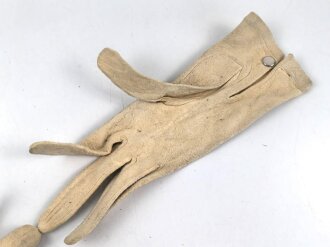 Kaiserreich, Paar weisse Lederhandschuhe für Offiziere.