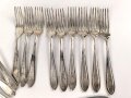 Österreich k.u.k.,Konvolut 19 Teile versilbertes "Berndorf" Besteck, jeweils mit Doppeladler