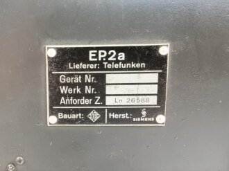 Luftwaffe, Peilempfänger EP.2a von Telefunken. Ln 26588. Originallack, beinahe Nummerngleicher Deckel. Optisch einwandfrei, Funktion nicht geprüft
