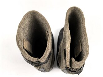Paar Filz/ Leder Stiefel für Mannschaften der Wehrmacht. Getragenes Paar, ungereinigt, mottig, Sohlenlänge 29,5m