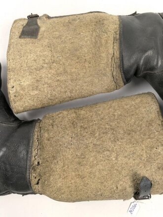 Paar Filz/ Leder Stiefel für Mannschaften der Wehrmacht. Getragenes Paar, ungereinigt, mottig, Sohlenlänge 29,5m
