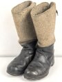 Paar Filz/ Leder Stiefel für Mannschaften der Wehrmacht. Getragenes Paar, ungereinigt, mottig, Sohlenlänge 29,5m