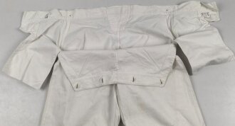Kriegsmarine, weiße Klapphose für Mannschaften. Kammerstück von 1939 in gutem Gesamtzustand