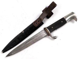 1. Weltkrieg, Grabendolch für Offiziere. Die Scheide original lackiert, saubere Klinge