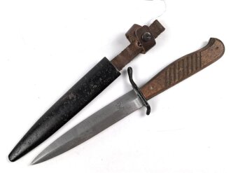 1. Weltkrieg Grabendolch. Hersteller Aeskulap Tuttlingen, original geschwärztes Stück