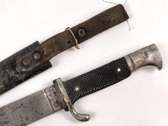 Fahrtenmesser für Angehörige der Hitlerjugend. Ungereinigtes Stück, Hersteller MZ/49 1939
