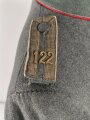 1. Weltkrieg Württemberg, feldgraue Feldbluse Modell 1910 für einen Offizierstellvertreter im Infanterie Regiment 122. Kammerstück in guten Zustand
