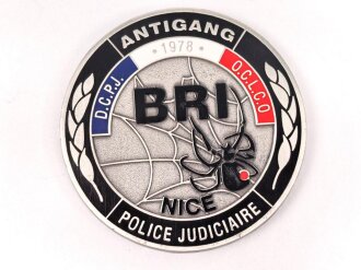 Polizei, Frankreich, nicht tragbare Medaille "BIR...