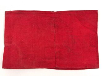 Armbinde für ein Braunhemd, Gewebtes Hakenkreuz, getragenes Stück