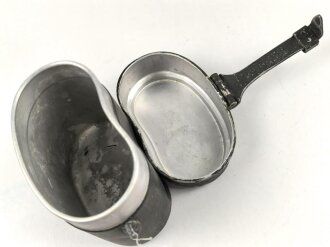 Kochgeschirr Wehrmacht , Zusammengehörig GNL36. Henkel fehlt, Originallack