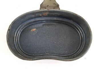 Deckel für ein Kochgeschirr der Wehrmacht. Originallack