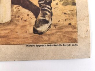Gedenkblatt des Reichsarbeitsdienstes. Maße 32,5 x 43cm. Die Kanten beschädigt