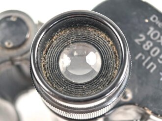 Dienstglas 10 x 50 Wehrmacht. Hersteller rln. Klare Durchsicht, Strichplatte deutlich. Guter Gesamtzustand
