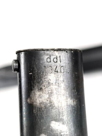 Seitengewehr Modell 84/98 für k98 der Wehrmacht. Nummerngleiches Stück von ddl 1940