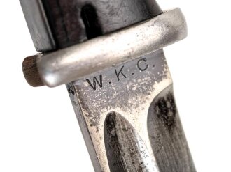 Seitengewehr Modell 84/98 für k98 der Wehrmacht. Nummerngleiches Stück von WKC 1939