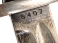Seitengewehr Modell 84/98 für k98 der Wehrmacht. Nummerngleiches Stück von WKC 1939