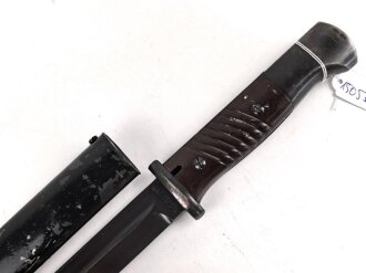 Seitengewehr Modell 84/98 für k98 der Wehrmacht. Nummerngleiches Stück von E.u.F.Höster 1940. Die Scheide alt überlackiert