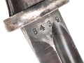 Seitengewehr Modell 84/98 für k98 der Wehrmacht. Nummerngleiches Stück von S 178 k