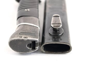 Seitengewehr Modell 84/98 für k98 der Wehrmacht. Nummerngleiches Stück von Dürkopp 1938