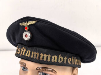 Kriegsmarine, Tellermütze für einen Angehörigen der 10.Schiffssatmmabteilung. Getragenes Eigentumstück