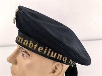 Kriegsmarine, Tellermütze für einen Angehörigen der 10.Schiffssatmmabteilung. Getragenes Eigentumstück