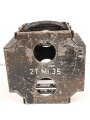 Packkasten für 2 Stück Tellerminen 35 Wehrmacht. Originallack, datiert 1939, die Verschlüsse müssen gangbar gemacht werden, sind aber grundsätzlich in Ordnung