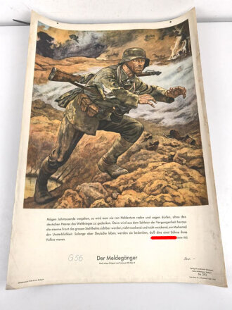Grossformatiges Schulwandbild Nr. 293 "Der Meldegänger " Maße 63 x 91cm