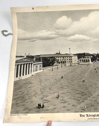 Grossformatiges Schulwandbild Nr. 256 " Der Königliche Platz in München " Maße 63 x 91cm