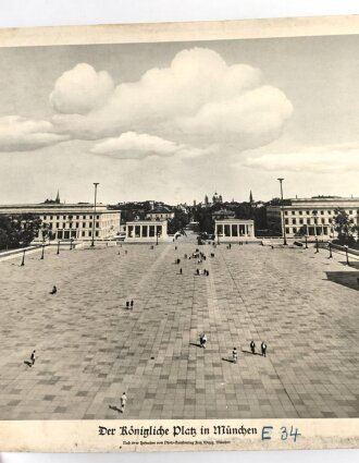 Grossformatiges Schulwandbild Nr. 256 " Der Königliche Platz in München " Maße 63 x 91cm