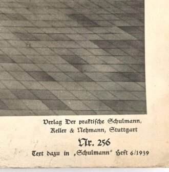 Grossformatiges Schulwandbild Nr. 256 " Der Königliche Platz in München " Maße 63 x 91cm
