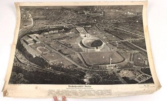 Grossformatiges Schulwandbild Nr. 210 " Reichssportfeld Berlin " Maße 63 x 91cm