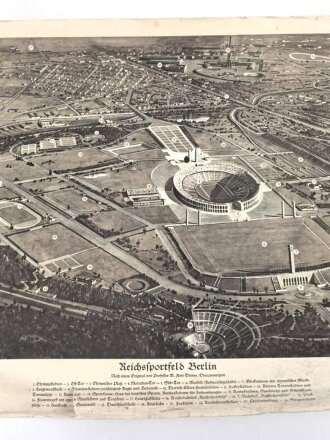 Grossformatiges Schulwandbild Nr. 210 " Reichssportfeld Berlin " Maße 63 x 91cm